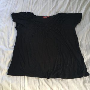 Elle Black Cap Sleeve Top, Size 1X